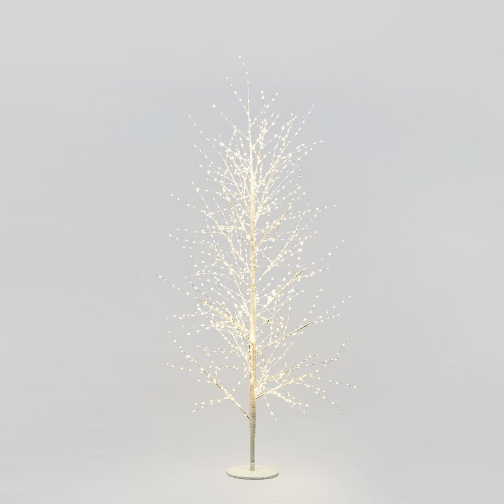 White Forest Light Up Tree with 1300 Lights 180cm